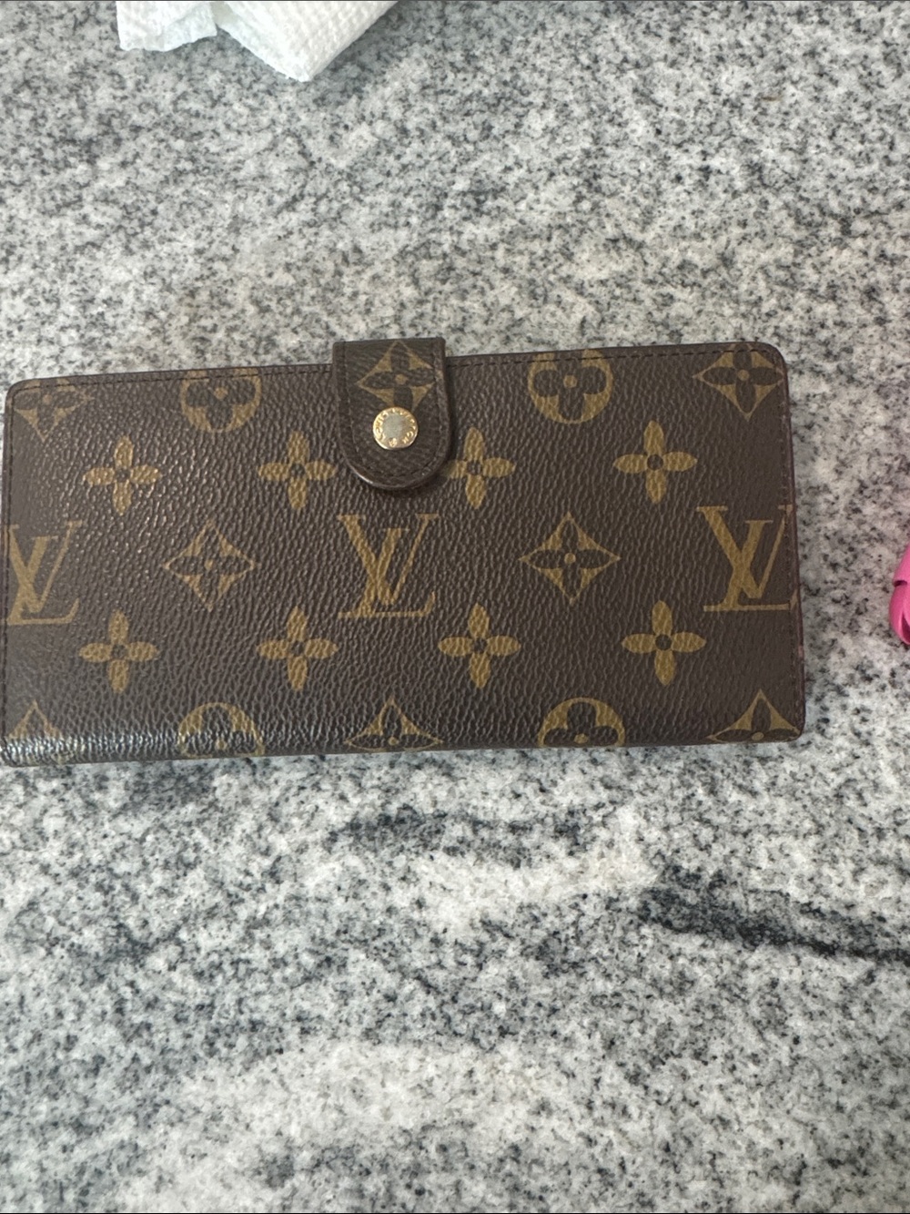Louis Vuitton Monogram Canvas Continental Wallet in Brown and Gold